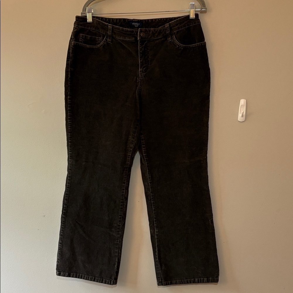 Sonoma Women's Olive Green Wide Leg Jeans Size 14P